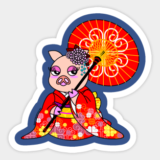 CHERRY BLOSSOM: LADY PIG Sticker